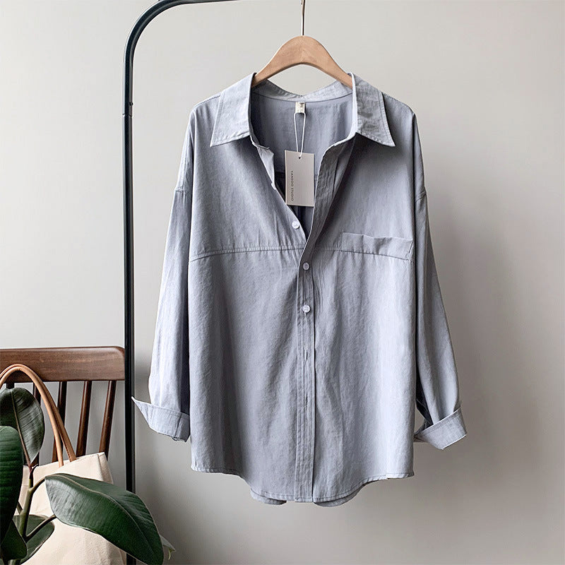 Women Long Sleeve Polyester Shirt