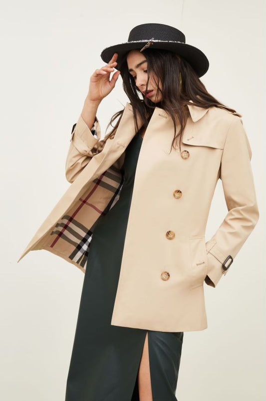 Women Trench Coat Mid Length