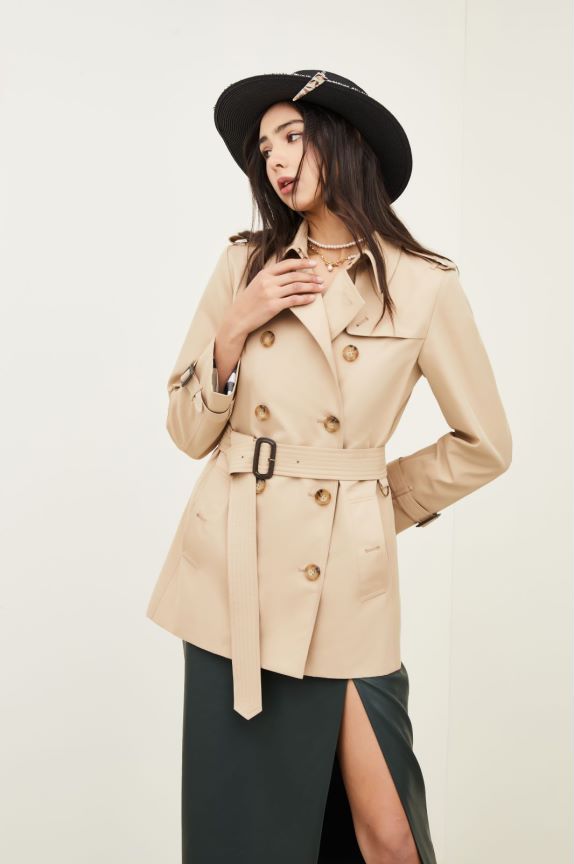 Women Trench Coat Mid Length