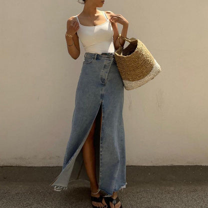 High Waist Denim Skirt