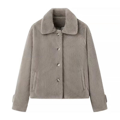 Women Single Breasted Short Overcoat