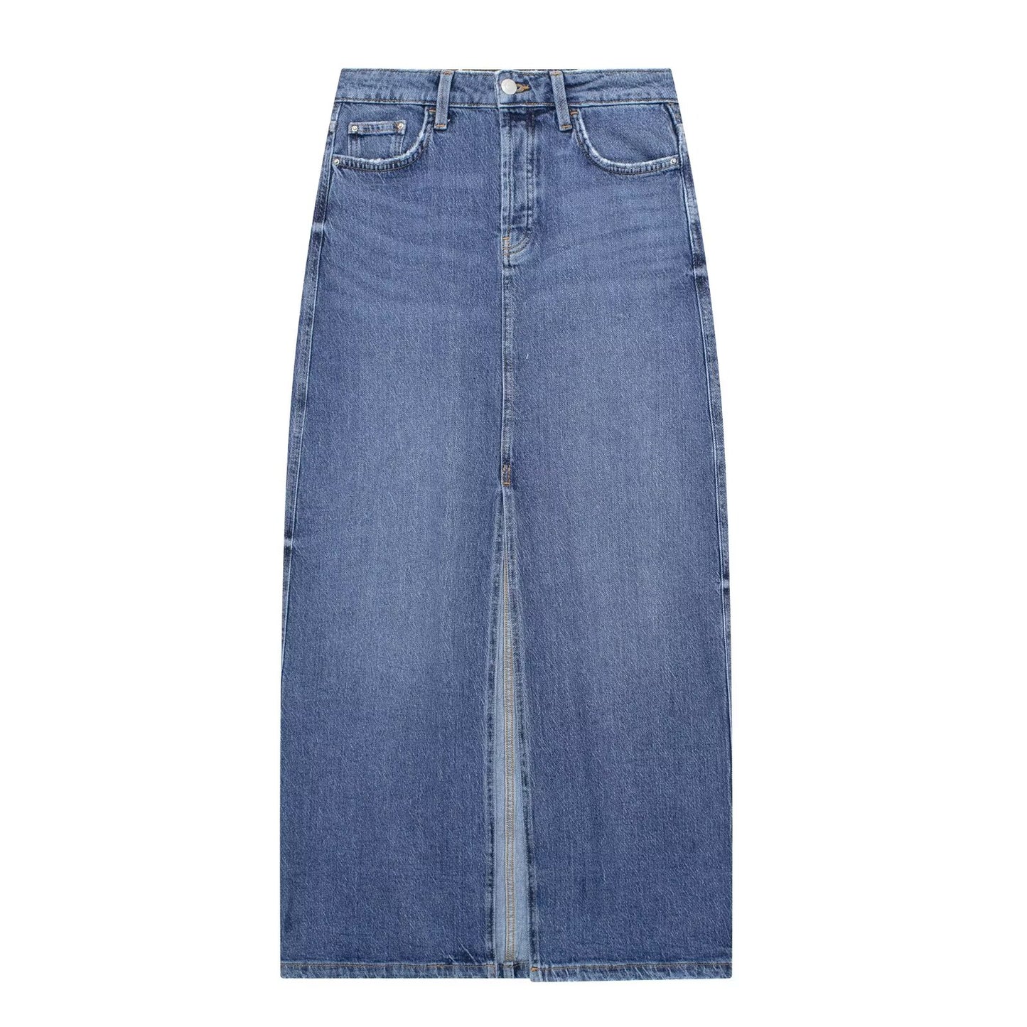 Women Denim Skirt Autumn Winter Front Split