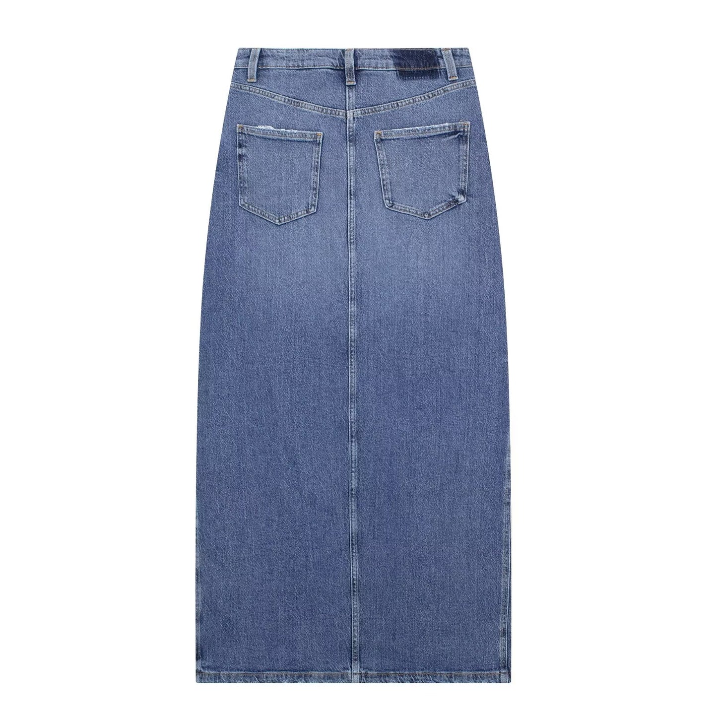 Women Denim Skirt Autumn Winter Front Split