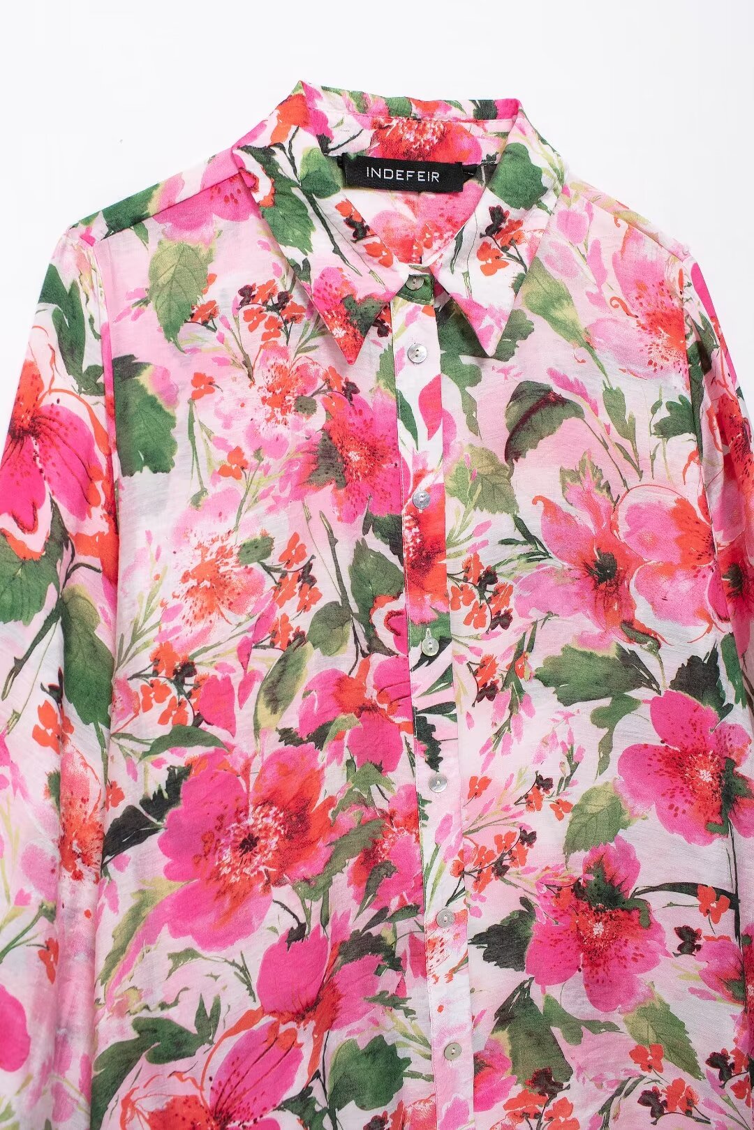 Women Printed Silk Satin Shirt