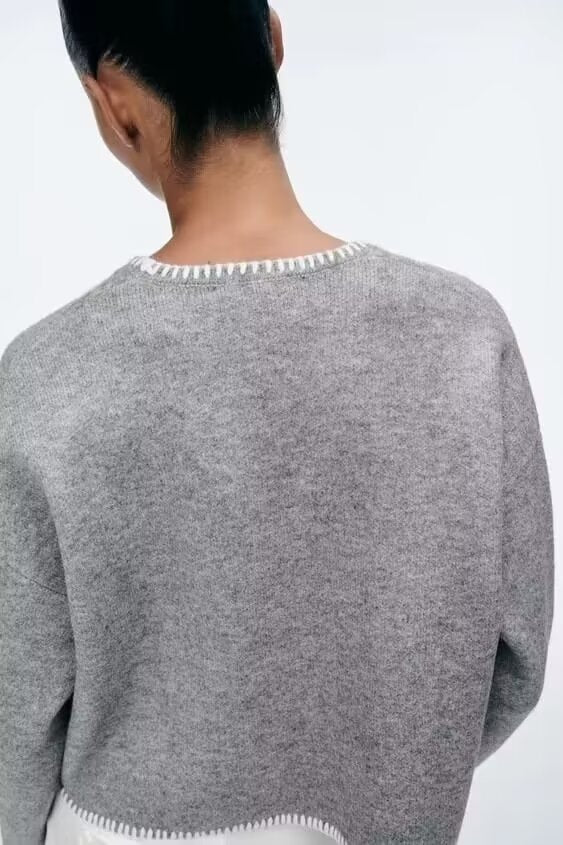 Women V Neck Pullover Sweater