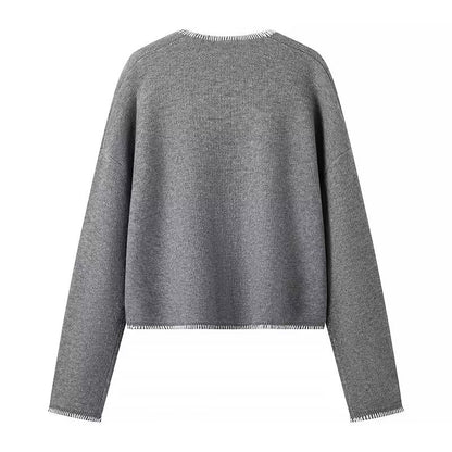 Women V Neck Pullover Sweater