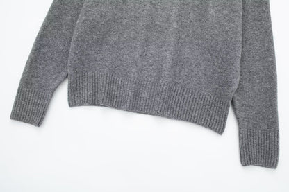 Women Sweater Casual Long Sleeve Round Neck Soft