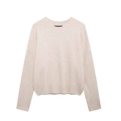 Women Sweater Casual Long Sleeve Round Neck Soft