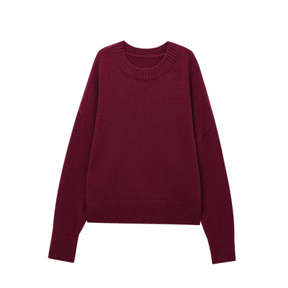 Women Sweater Casual Long Sleeve Round Neck Soft