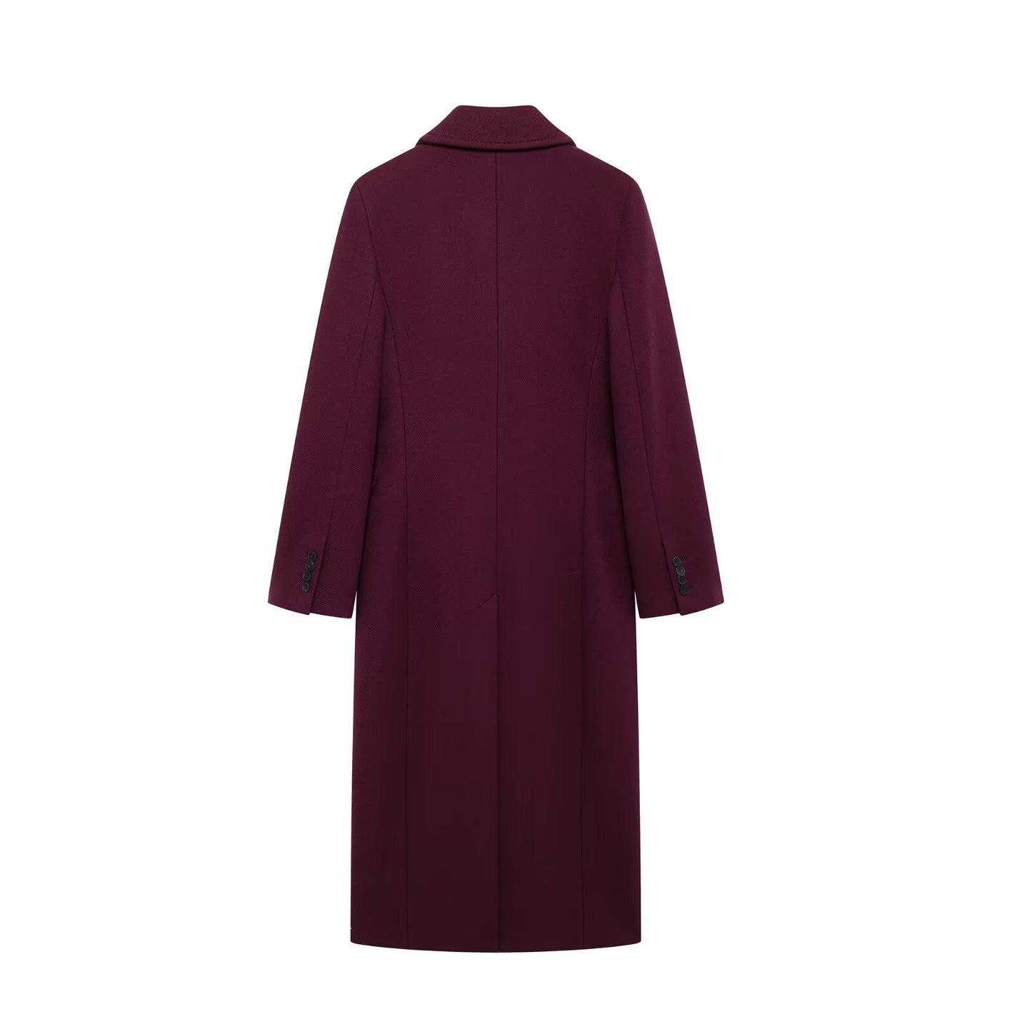 Women’s Office Wear Collared Overcoat with Pocket Detailing