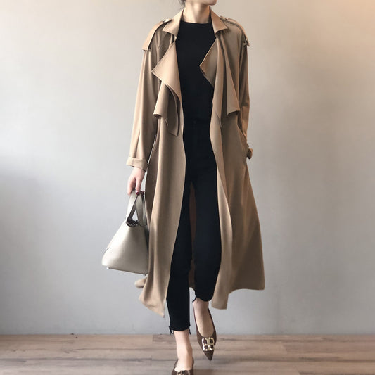 Elegant Long British Baggy Trench Coat