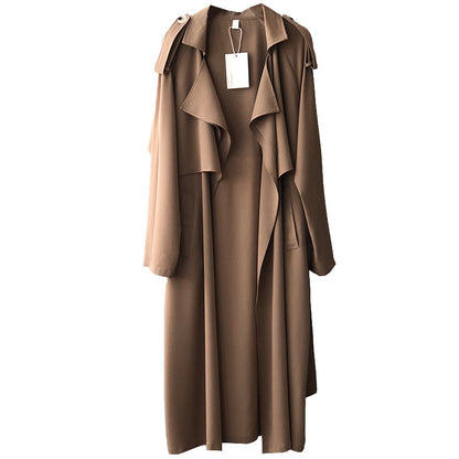 Elegant Long British Baggy Trench Coat