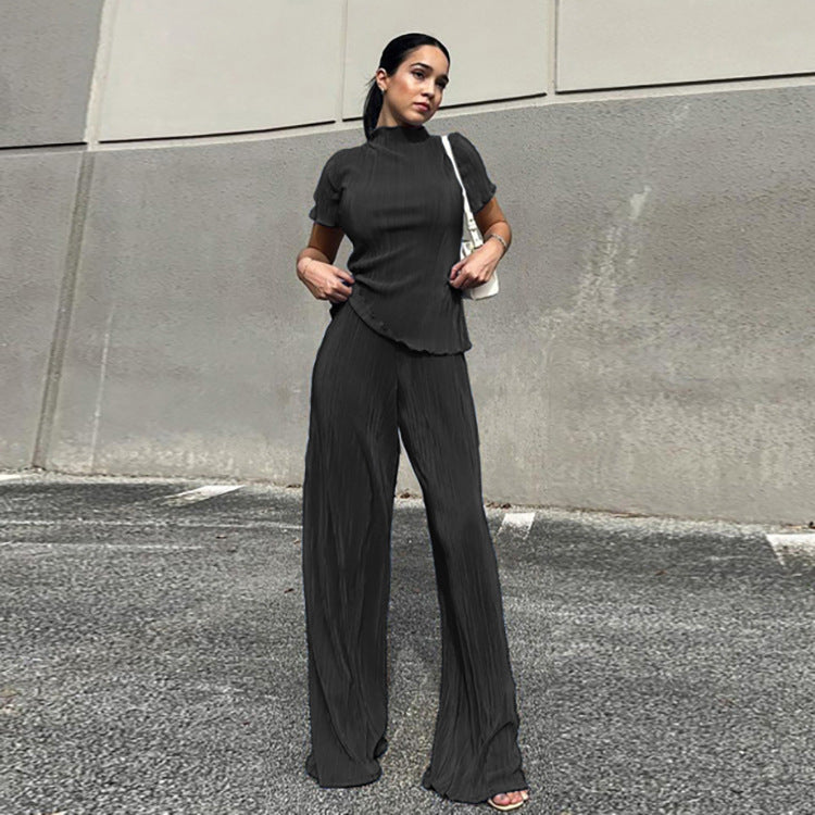 Women’s T-Shirt Wide-Leg Pants Set