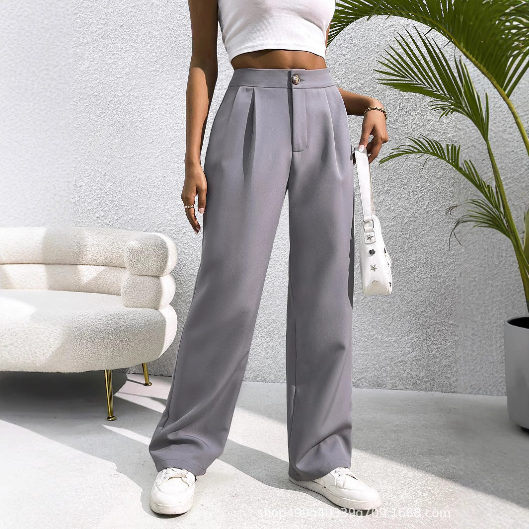 Women High Waist tailored trousers Mop Pants