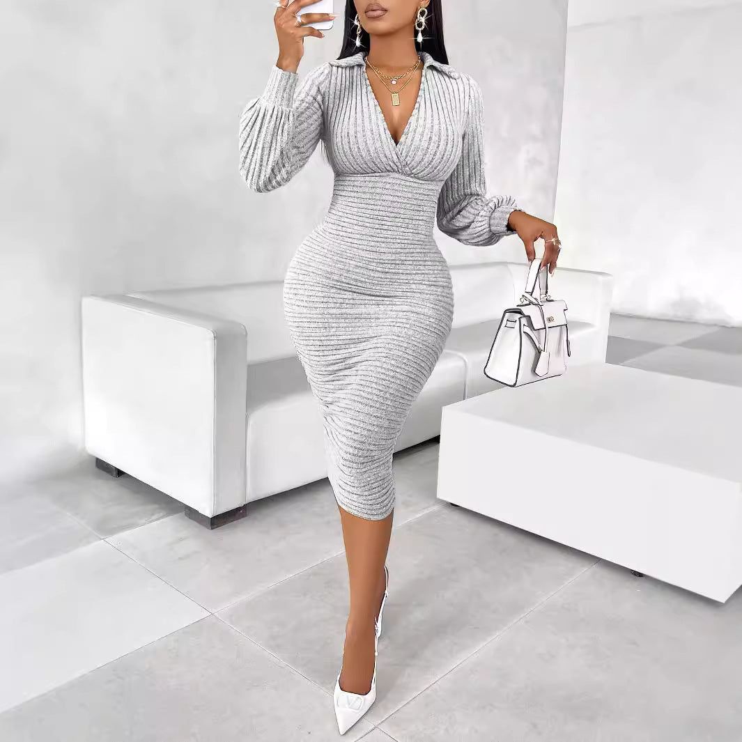 Sexy V Neck  Sheath Dress