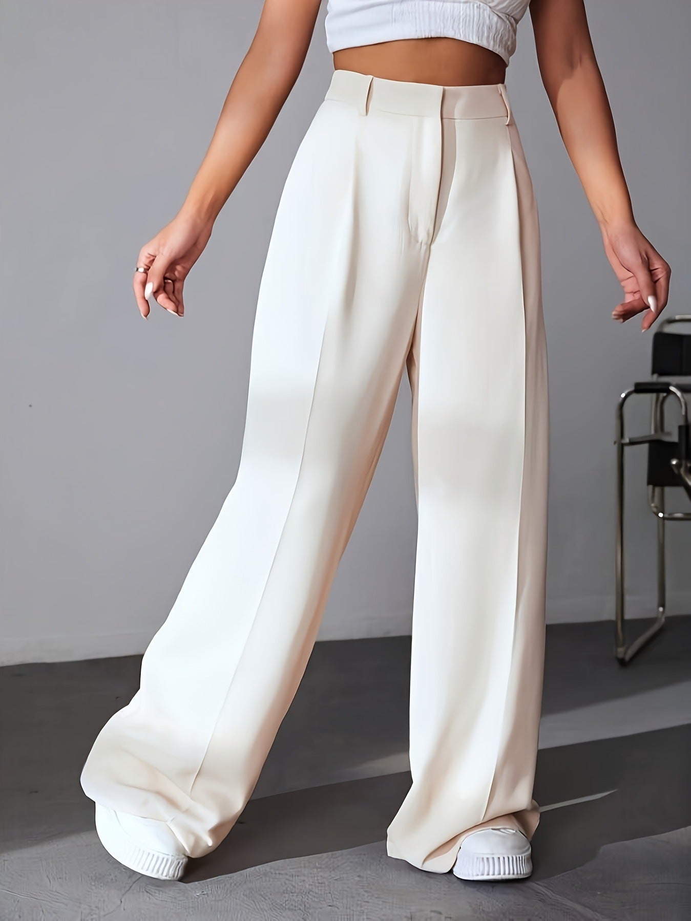 Women High Waist Wide Leg Work Pants