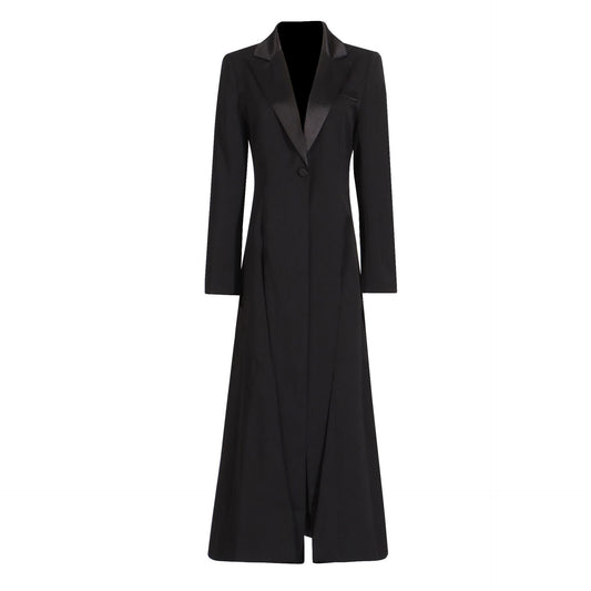 Slim Fit Long Trench Coat for Office Comfort