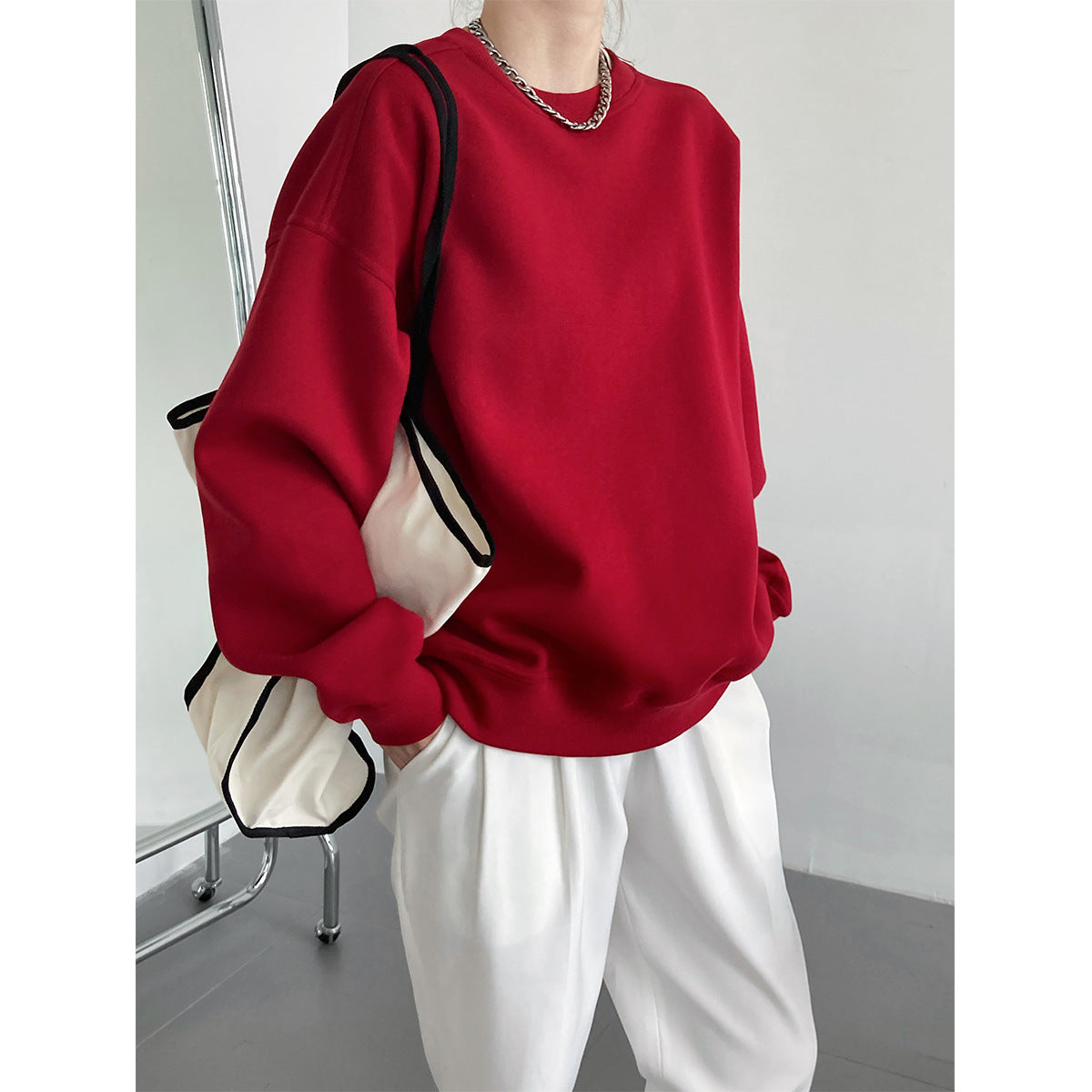 Women Long Sleeve Pullover Top Sweatshirt