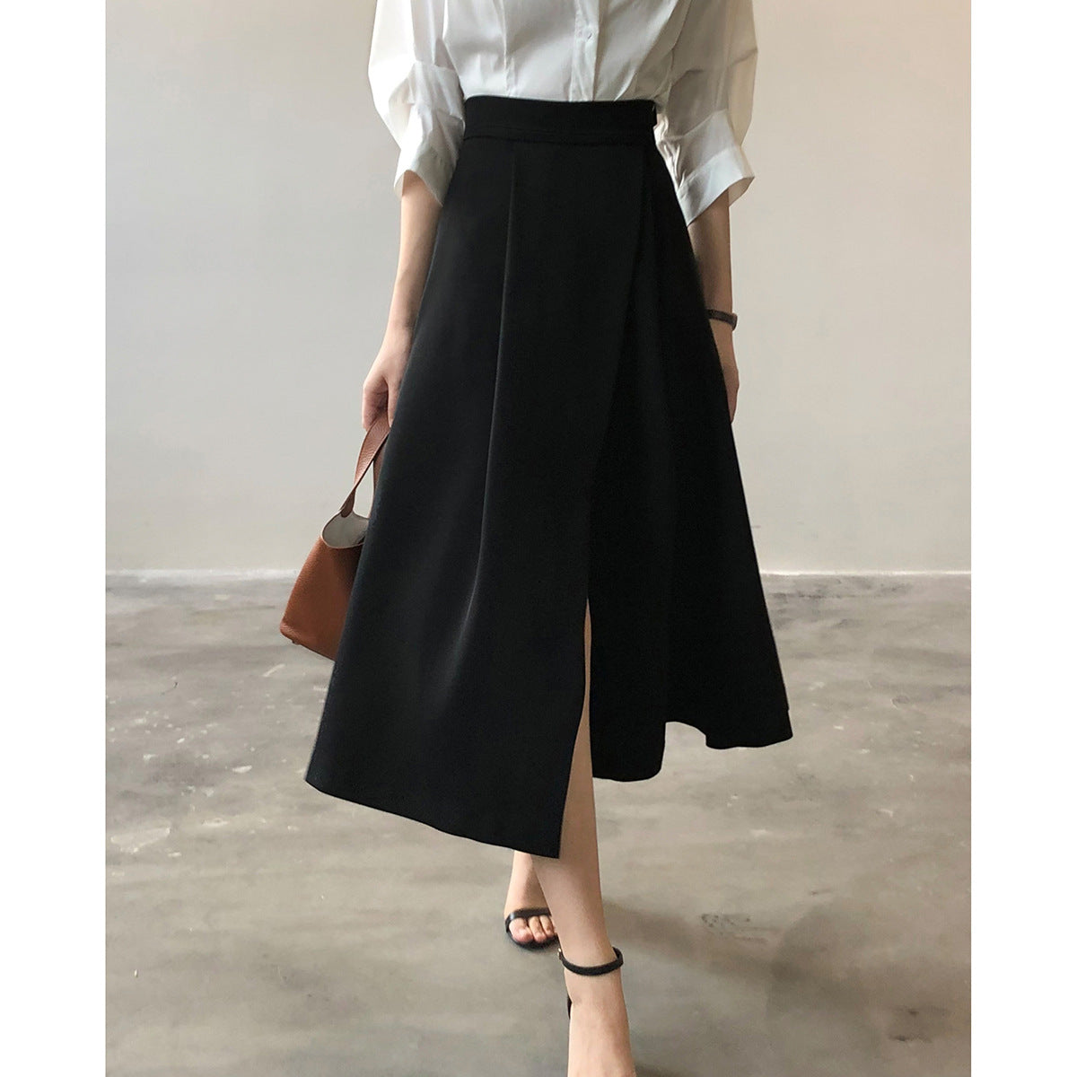 Women High Waist Midi Skirt