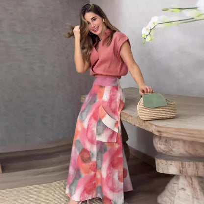 Two Piece Skirt Set Asymmetric