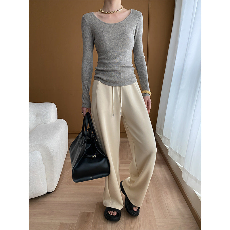 "Sinan Casual Wide-Leg Sports Pants for Early Spring"