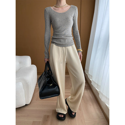 "Sinan Casual Wide-Leg Sports Pants for Early Spring"