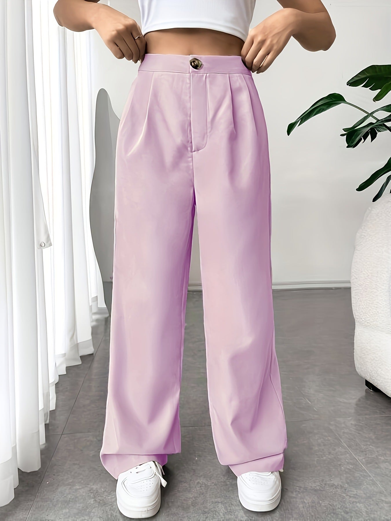 Women High Waist tailored trousers Mop Pants