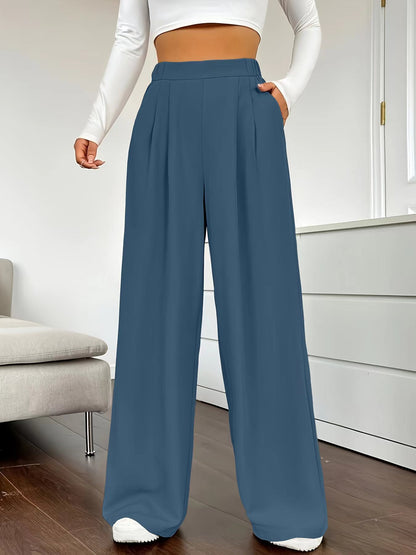 Women High Waist Wide Leg Casual Pants