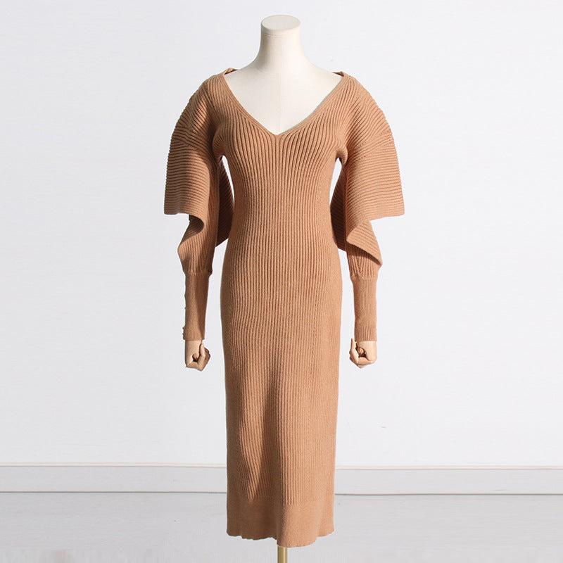 Mid-Length Slim Fit Knitted Dress