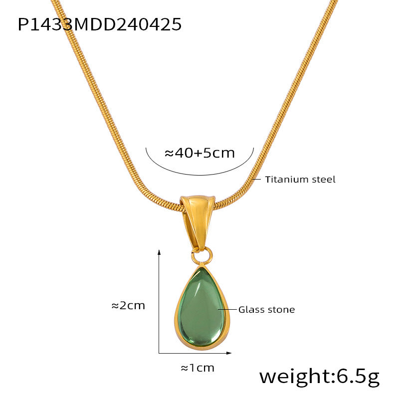 Women  Non Fading Olive Green Necklace