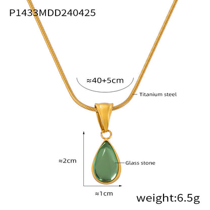 Women  Non Fading Olive Green Necklace