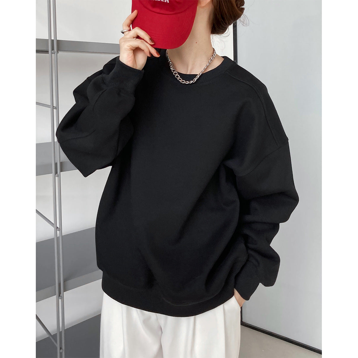 Women Long Sleeve Pullover Top Sweatshirt