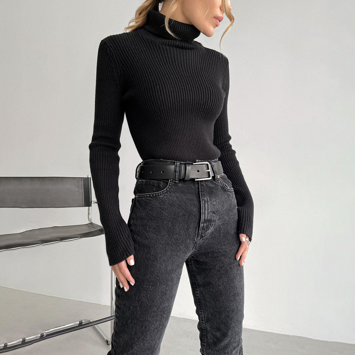 "Slim Fit Turtleneck Sweater Pullover"