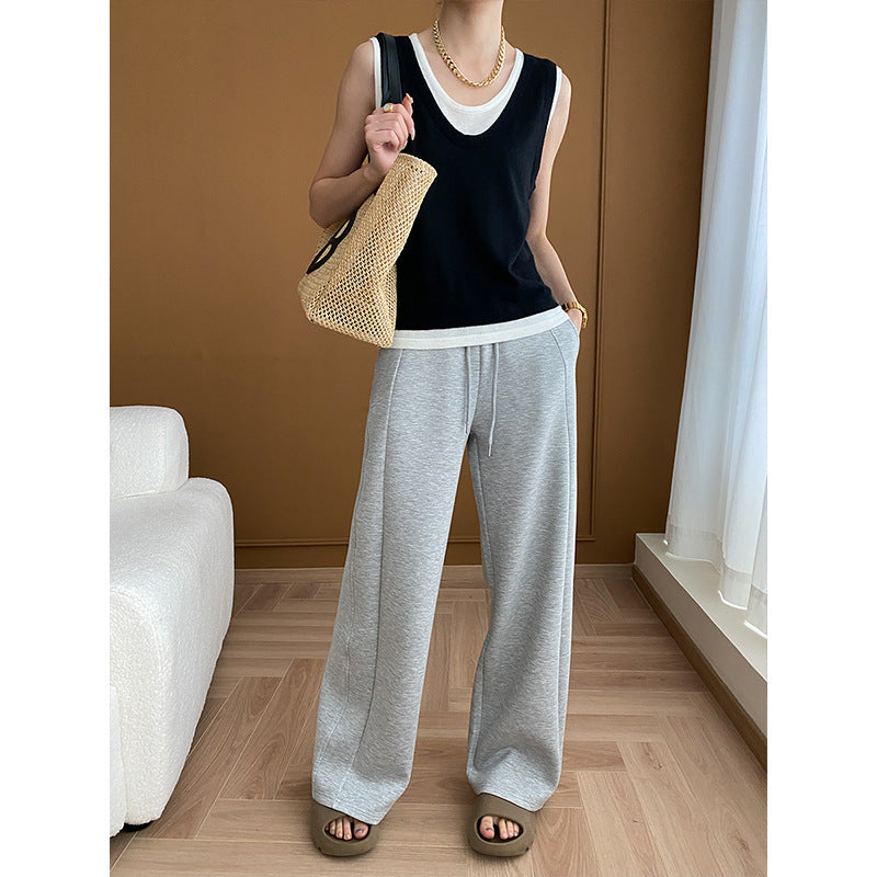 "Sinan Casual Wide-Leg Sports Pants for Early Spring"