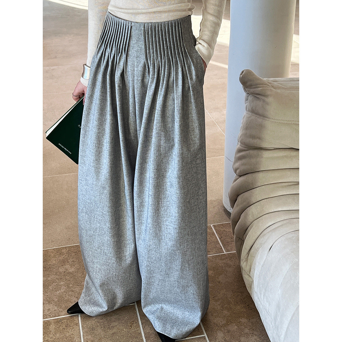 Women Wide Leg Pants  Pleated Trousers