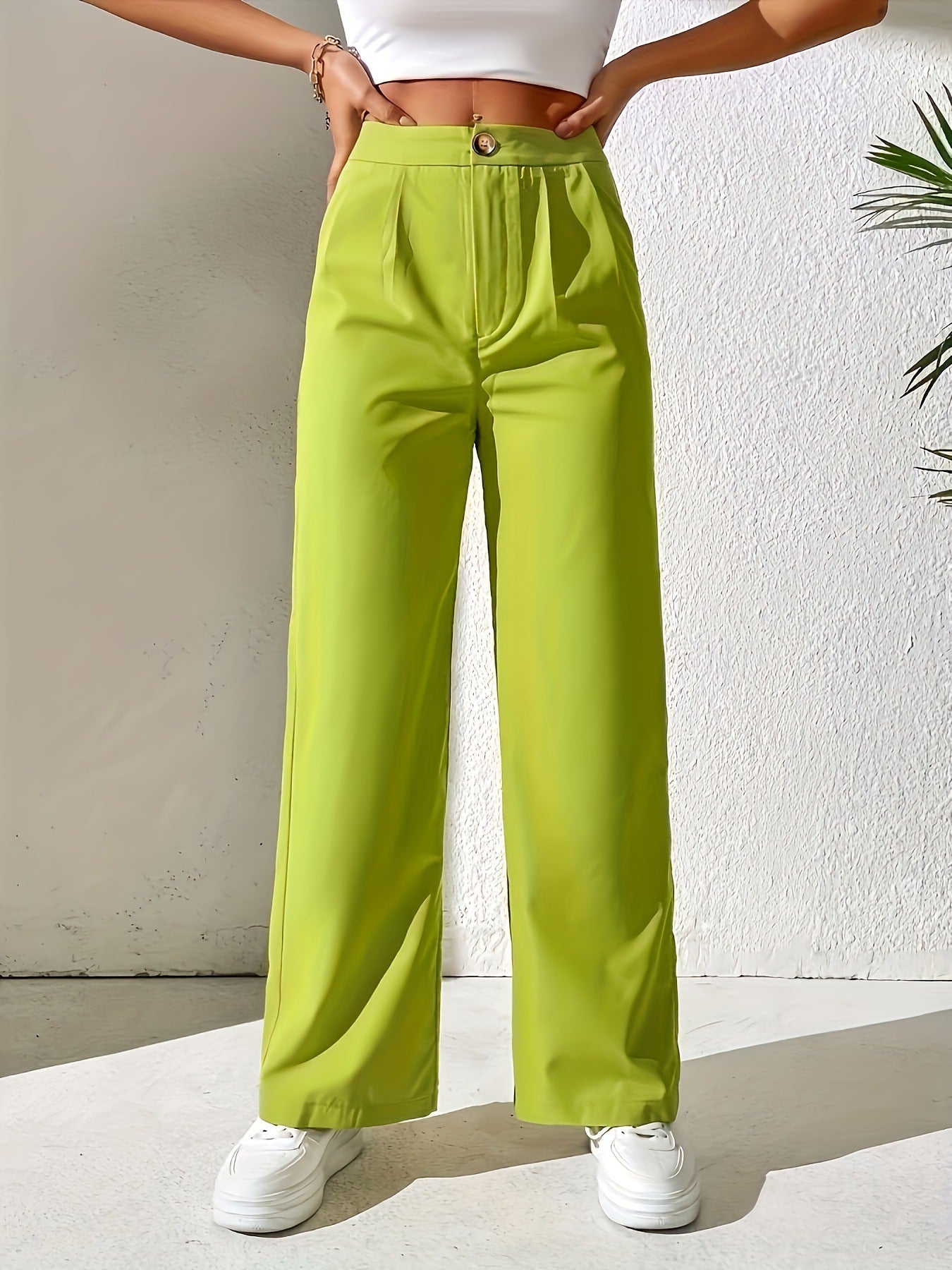 Women High Waist tailored trousers Mop Pants