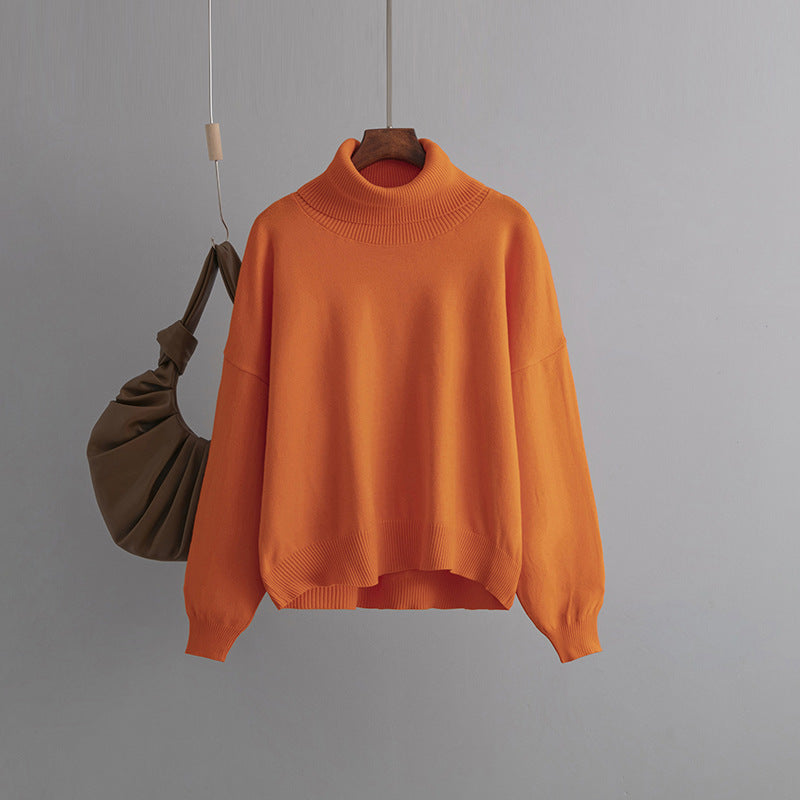 "Women Chic High Collar Knit Sweater"