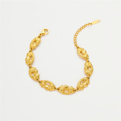 "Retro Gold Plated Hollow Texture Bracelet"