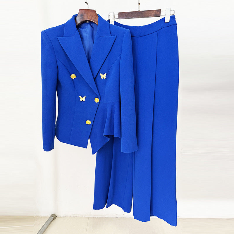 Irregular Asymmetric Work Pants Suit