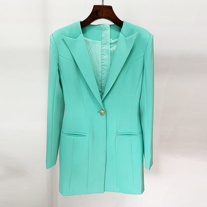 Zipper Slim Fit One Button Suit Dress