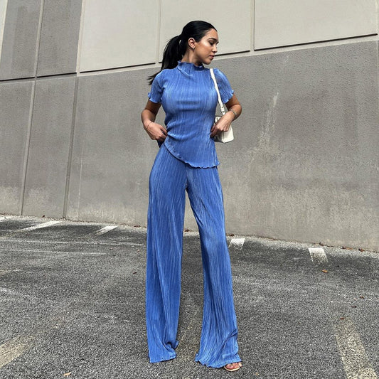 Women’s T-Shirt Wide-Leg Pants Set