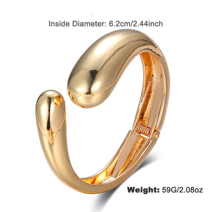 Alloy Gold Plated  Bracelet  Glossy Open Spring