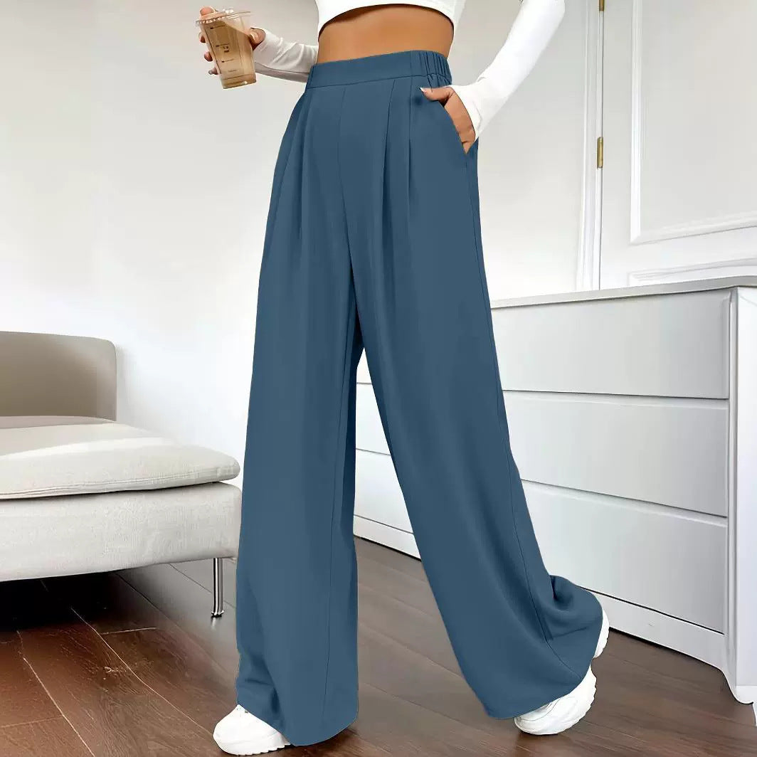 Women High Waist Wide Leg Casual Pants