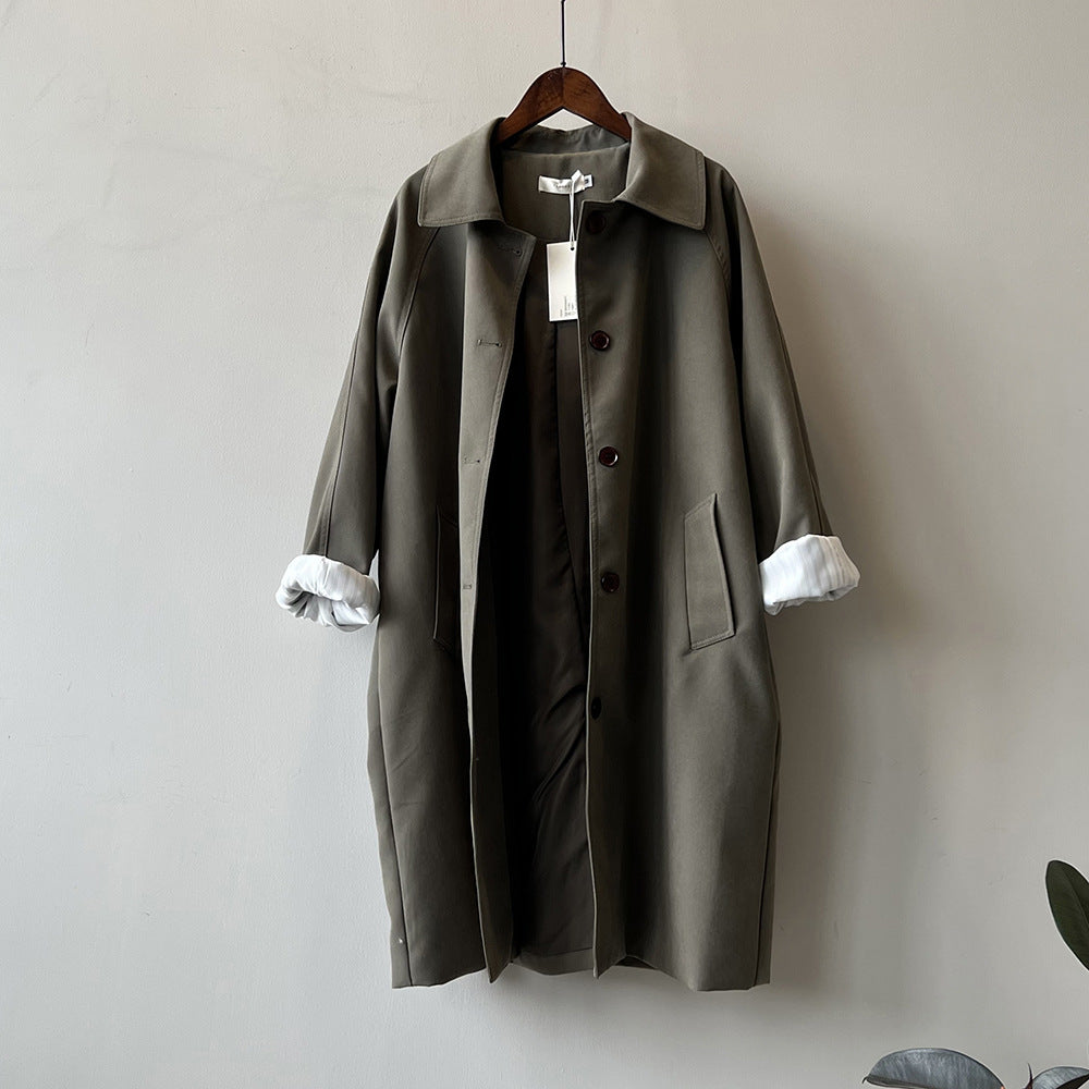 Women Trench Coat Mid Length