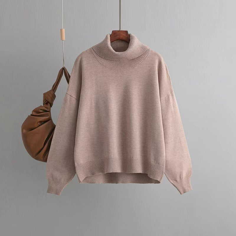 "Women Chic High Collar Knit Sweater"