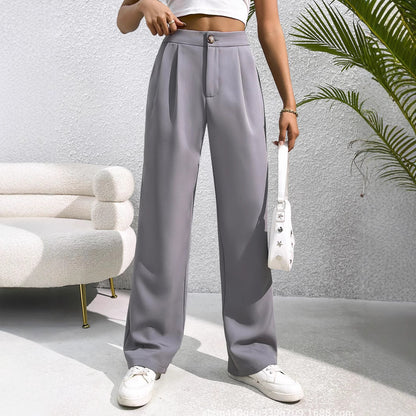 Women High Waist tailored trousers Mop Pants