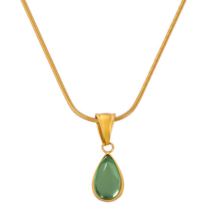 Women  Non Fading Olive Green Necklace