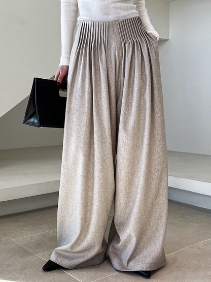 Women Wide Leg Pants  Pleated Trousers