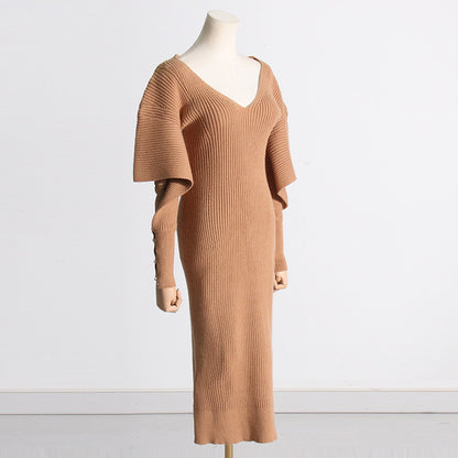 Mid-Length Slim Fit Knitted Dress