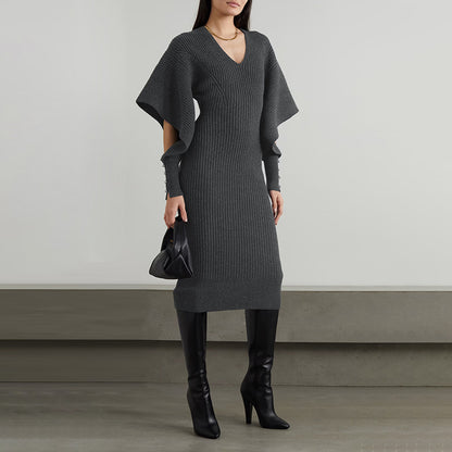 Mid-Length Slim Fit Knitted Dress